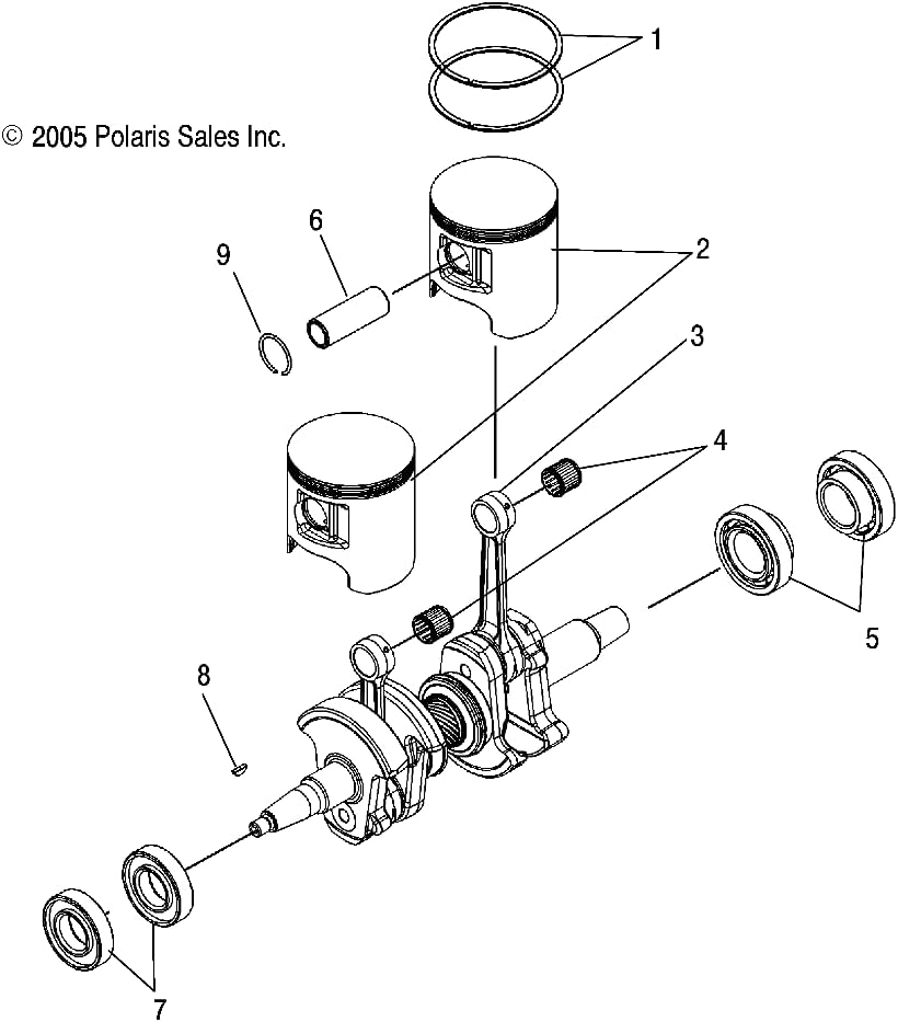 Polaris Snowmobile Piston Kit, Genuine OEM Part 2203121