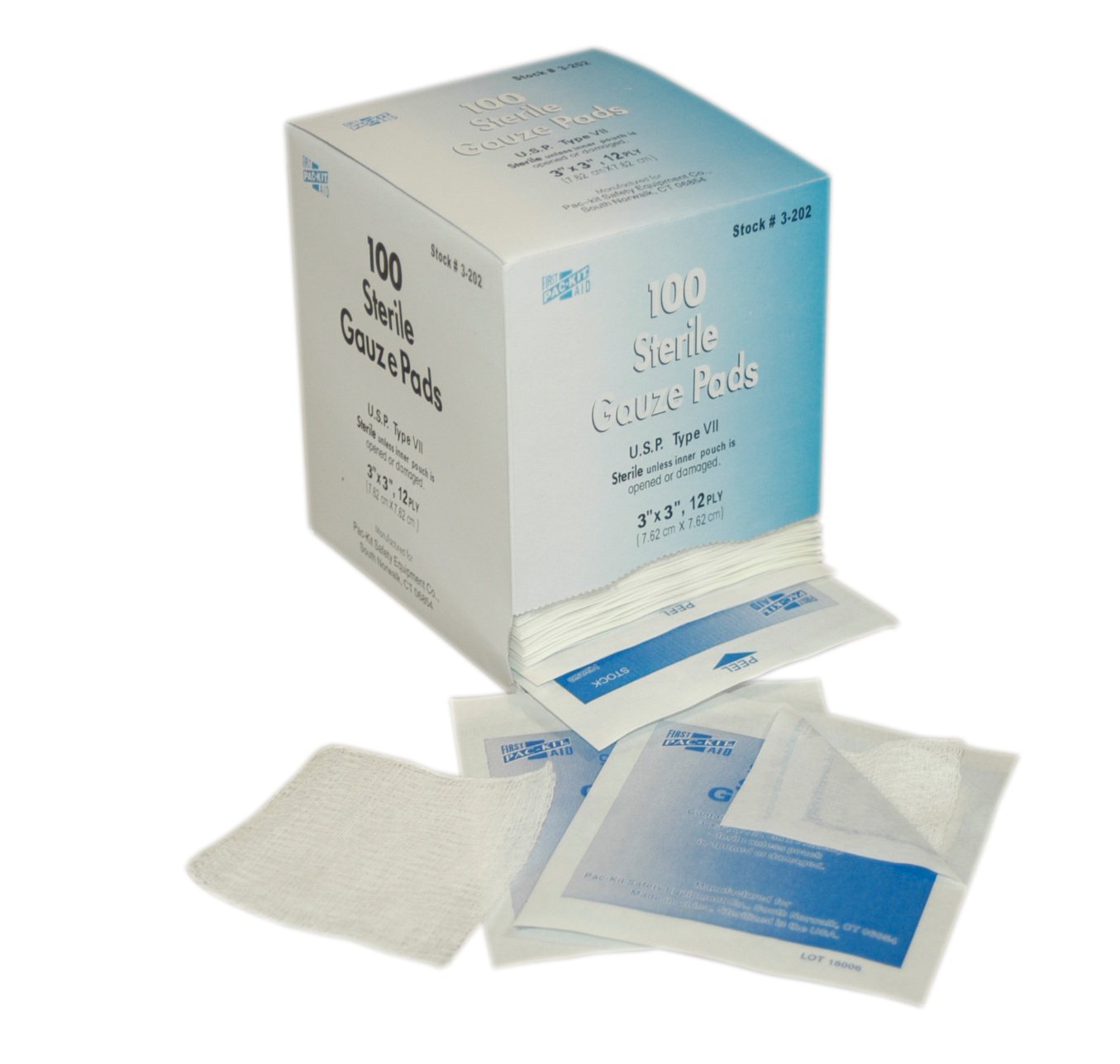 First Aid Only 3-202 Gauze Pad, 3 Length x 3 Width (Box of 100)