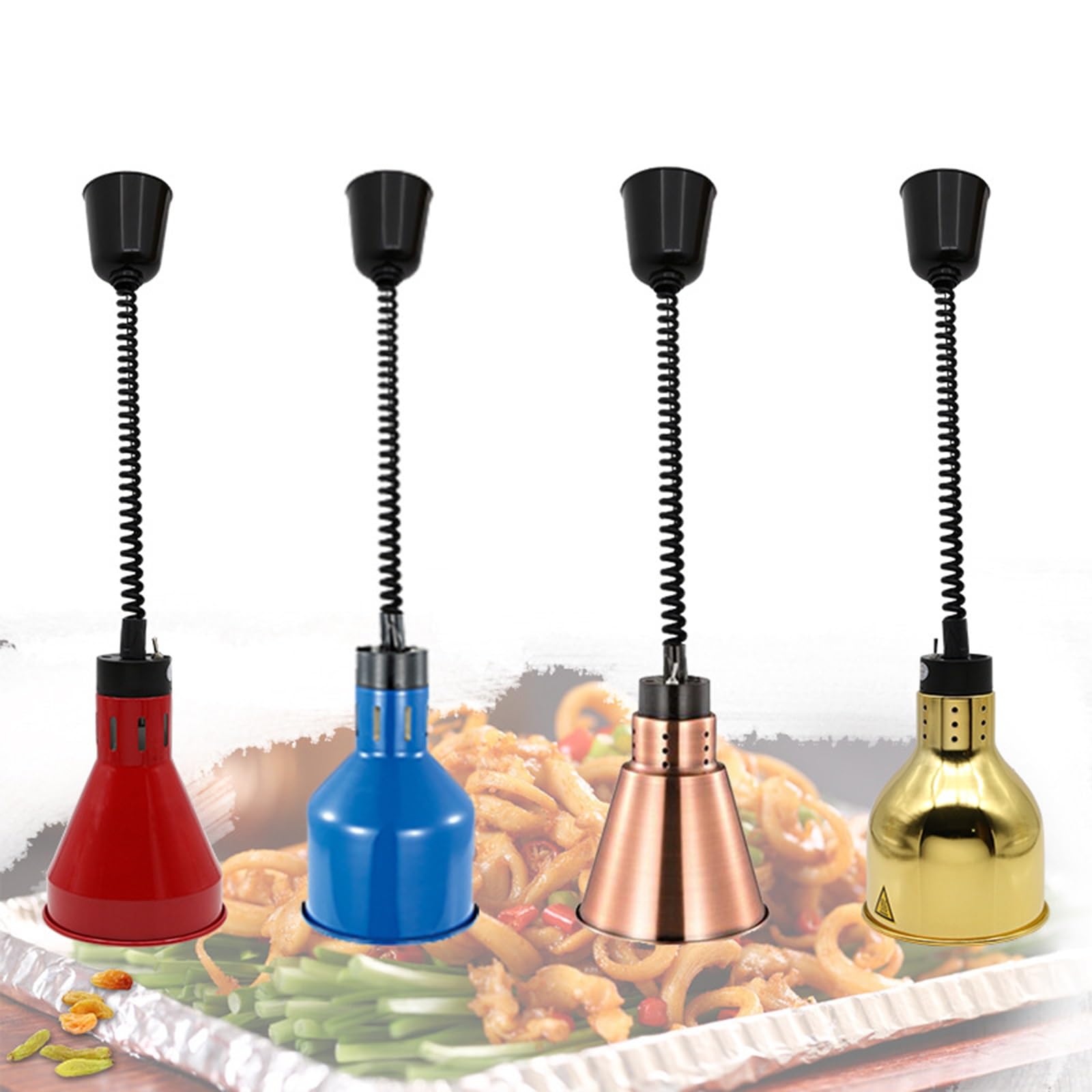 Calentadores de alimentos comerciales, 170 mm, eléctricos tipo buffet con bombilla, equipo de cocina para restaurantes de servicio de alimentos, equipo de calentamiento con lámpara de aislamiento de