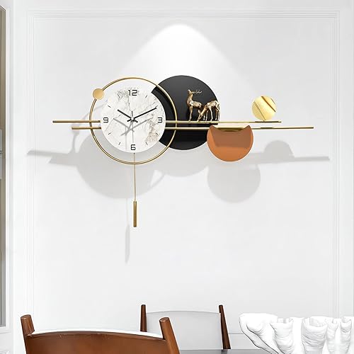 Miniatura 3 de Relojes de pared de péndulo para decoración de sala de estar, reloj de pared silencioso y moderno, relojes de pared grandes para decoración de