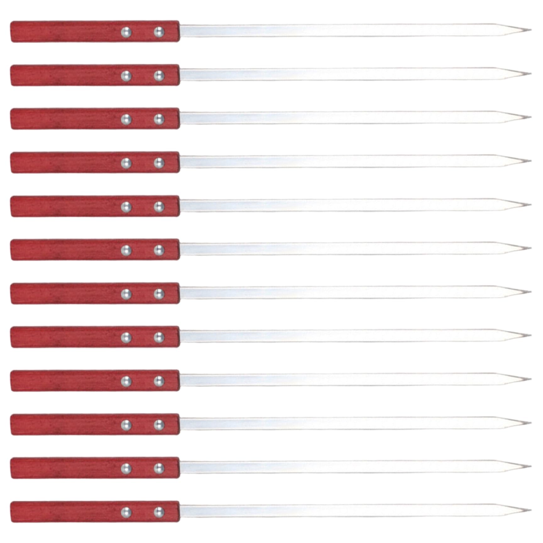 Brochetas de acero inoxidable planas para barbacoa que evitan que la comida gire al asar