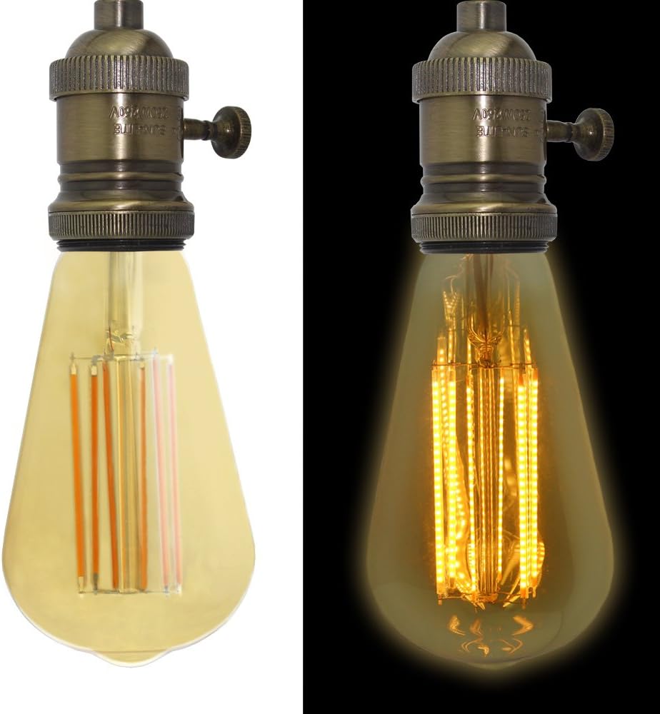 Blасk Frіdау - 70% оƒƒ Dr.Lamp ST19 4W Edison Lamp,Vintage LED Filament Bulb Replace Equivalent 50W Incandescent,2200K Warm White E26 Decorative Retro Lights,Golden Tinted Antique LED Lamp,Dimmable CUL Listed (1 Pack)