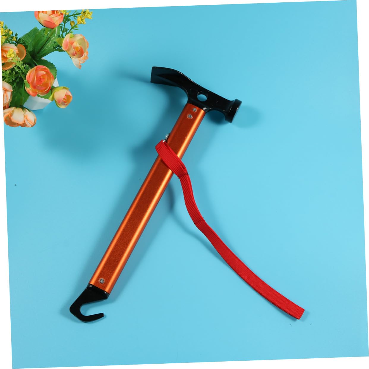TOYANDONA para Piquetas de Tienda de Campaña de Aleación de Aluminio Naranja Herramienta Multifunción para Acampada Resistente y Fácil de Transportar