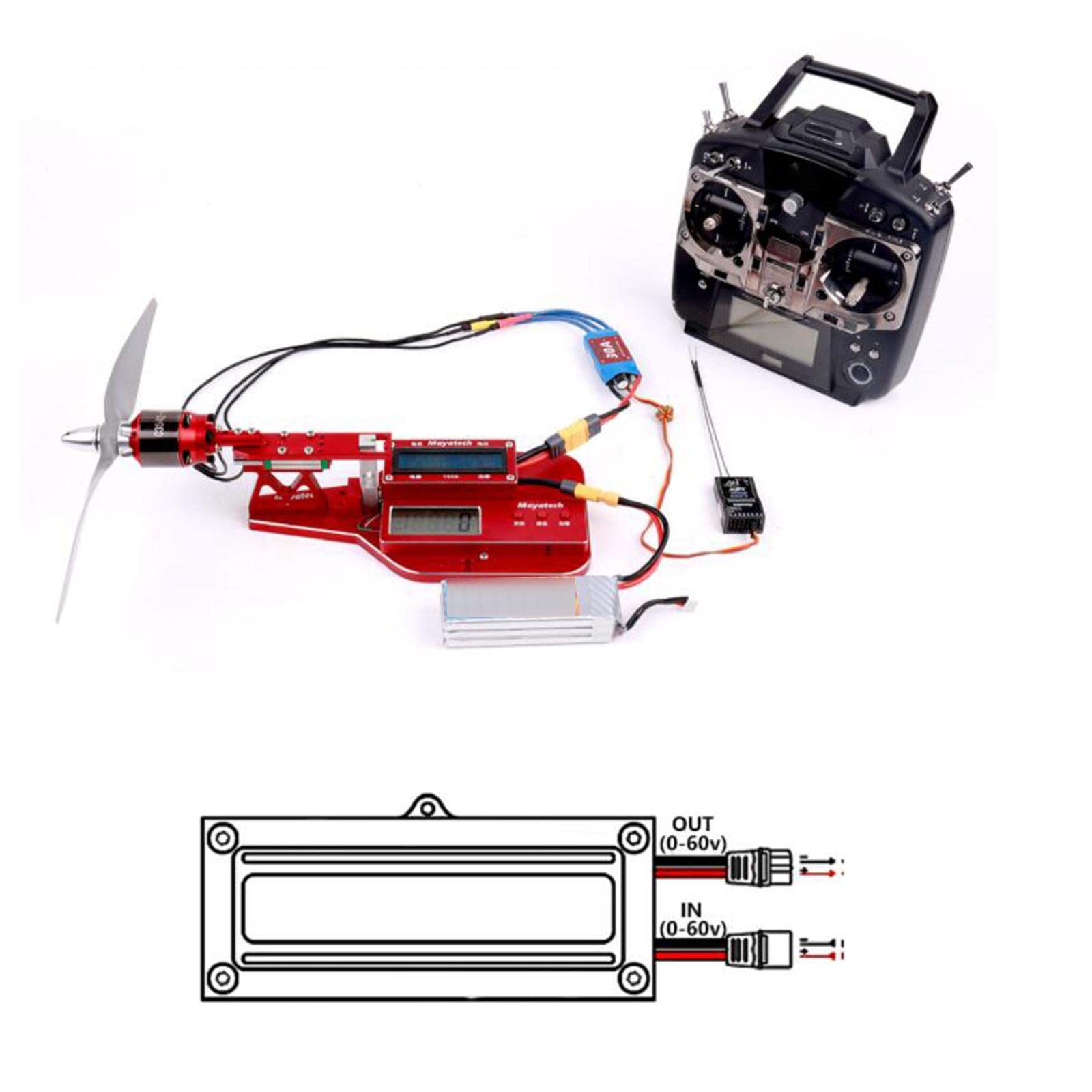 Probador de Corriente de Empuje para de Motor RC, Compatible con Múltiples Conversiones, Material Metálico, Adecuado para