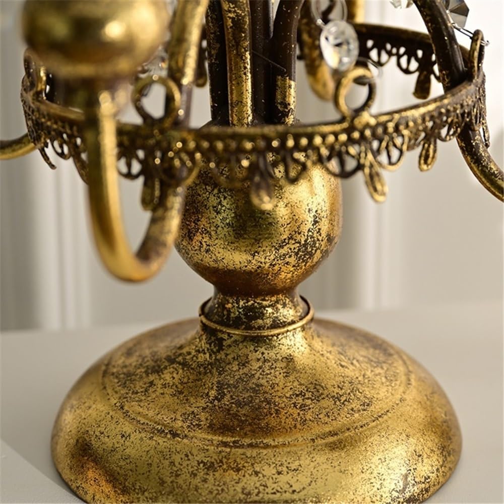 Świecznik wiejski romantyczny żelazny kryształowy świecznik ornamenty Home Fashion świecznik dekoracja dekoracja