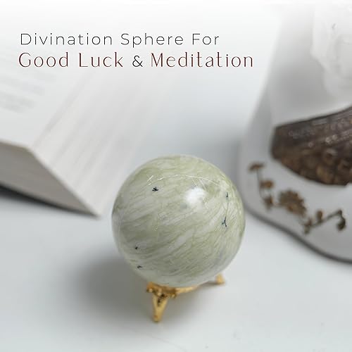 Miniatura 3 de SUBSH Cristal de obsidiana negra, bola de cristal con soporte, piedra curativa de esfera de cristal, bola de cristal de Halloween, bolas de
