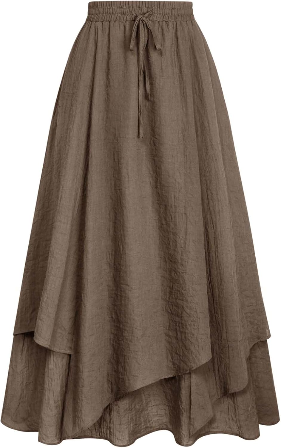 Scarlet Darkness Women Renaissance High Waist Skirt Double Layered Flowy Long Skirts