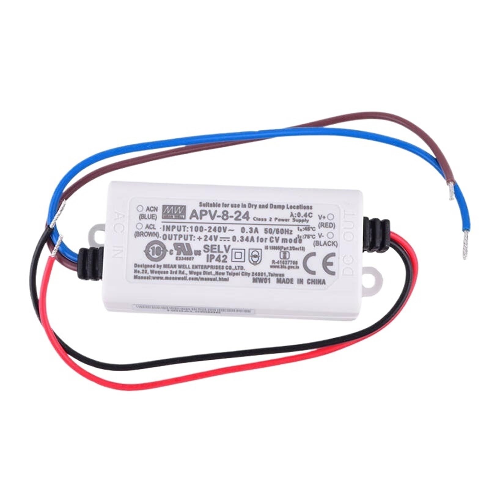 FCARUMIQP APV-8-24 24V 0.34A Constant Voltage Single Output Switching Power Supply LED Driver