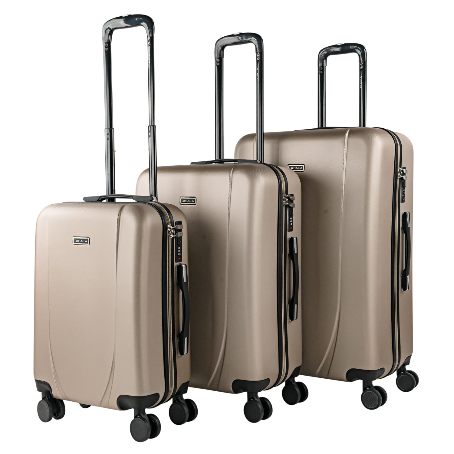 ITACA - Maleta de Cabina 55x40x20 de Viaje rígidas Trolley con 4 Ruedas Dobles para Avion Ligera Equipaje de Mano candado de combinación., Plata — view 40