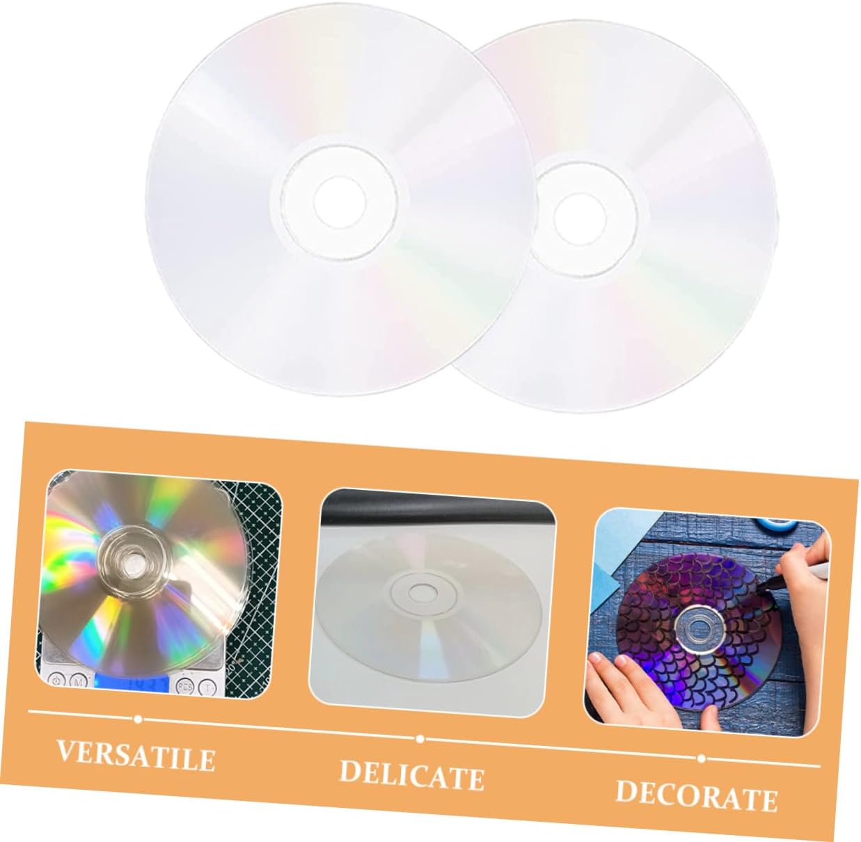 20pcs Transparent Cd Discs for Home Decoration Creative Wall Art and Crafting for Parties and Writing Clear Decorative Discs for Teens Projects
