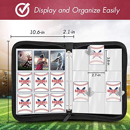 900 Pockets Baseball Card Sleeves Binder for Trading Card, Baseball