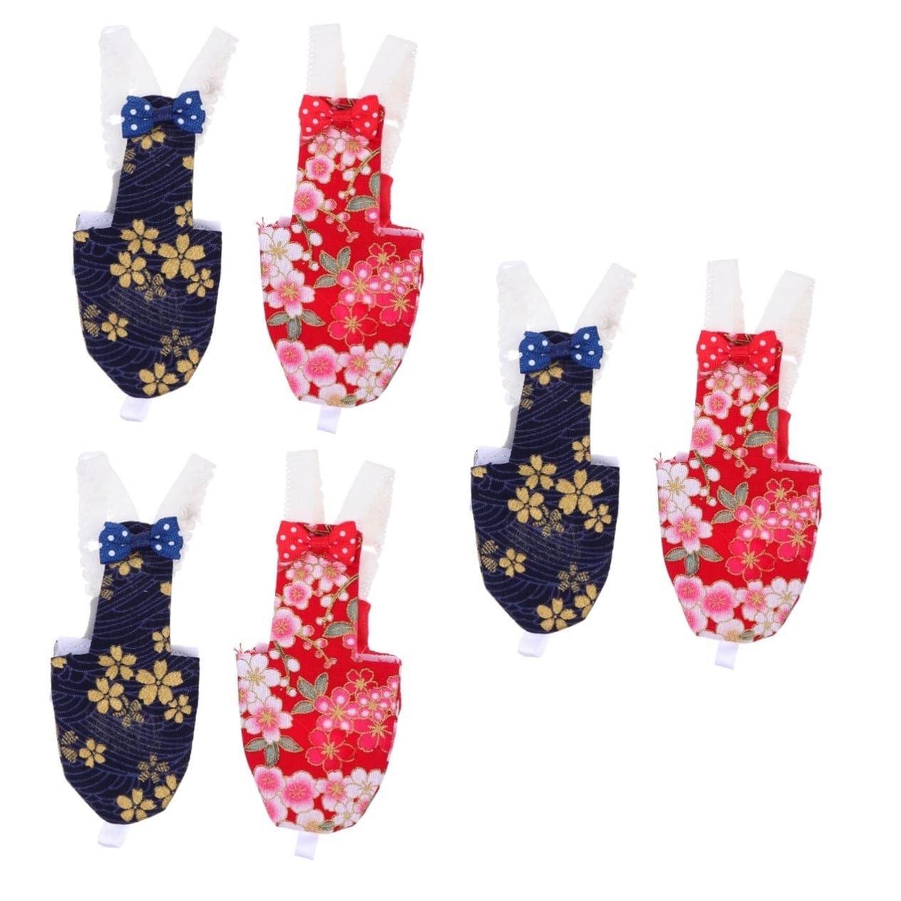 Housoutil 6piezas Pañal para Aves De Material Transpirable Diseño Floral para Periquitos y Color Negro y Rojo Práctico Accesorio para