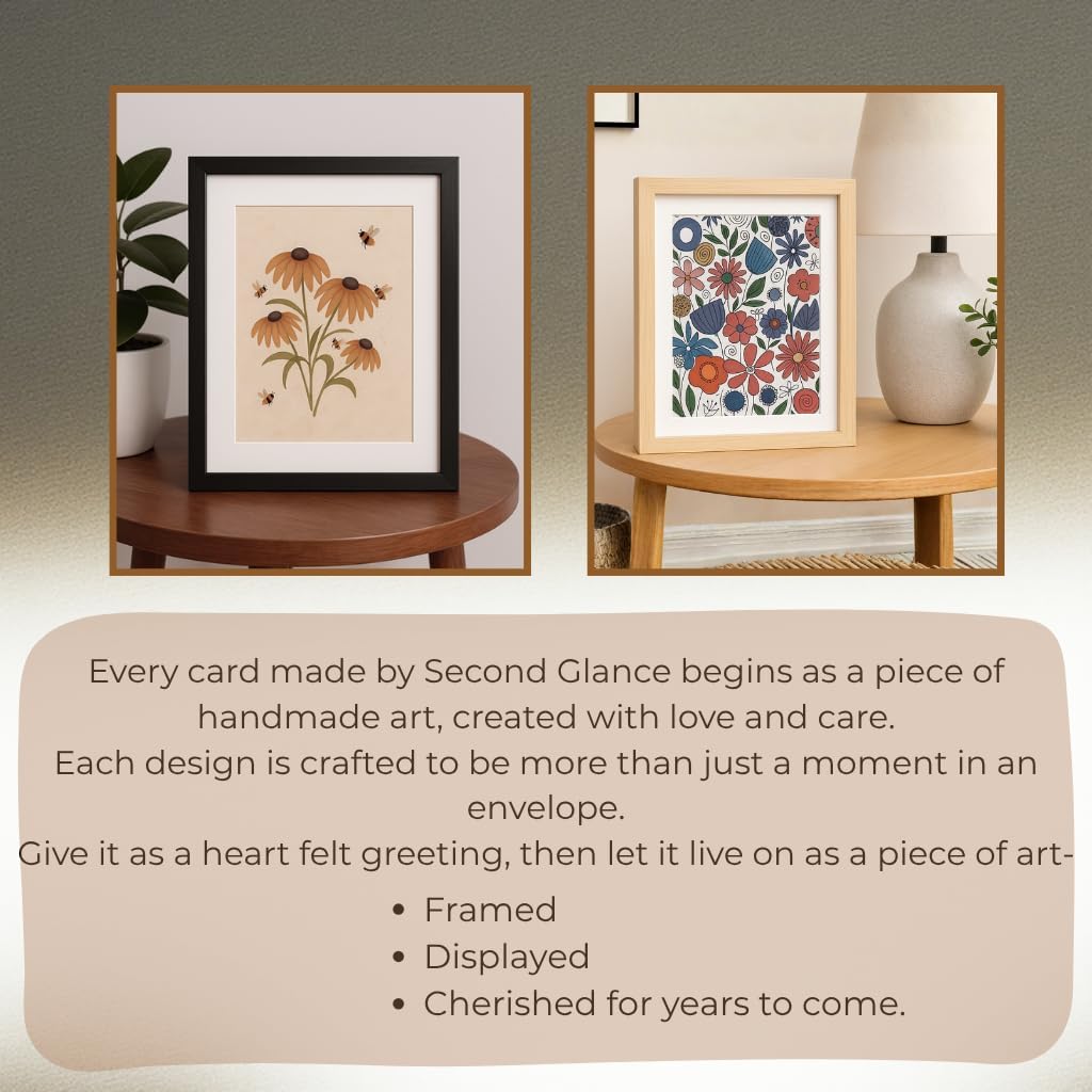 Blank Inside Greeting Card 5x7" with Envelope & Wax Seal – Watercolor Bee & Yellow Flower Design – All Occasion Card by Second Glance- Cards Worth Framing – Birthday, Mother’s Day, Thank You, Thinking Of You, Etc. - Image 5