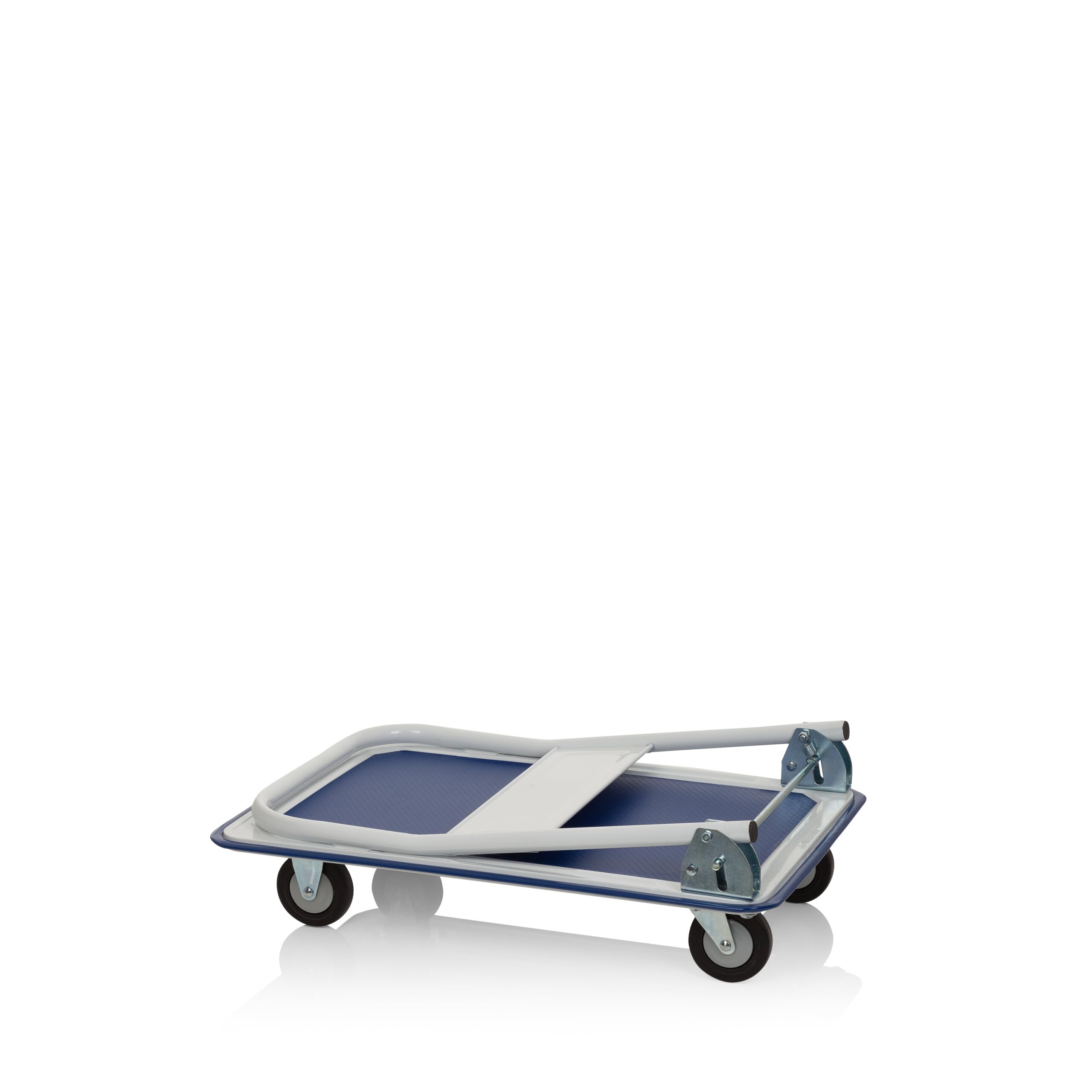 hjh OFFICE 830022 Carro de Plataforma Plegable Carry Carrito de Transporte para Cargas Pesadas con Neumáticos, Industrial, hasta 150 kg, Azul/Blanco