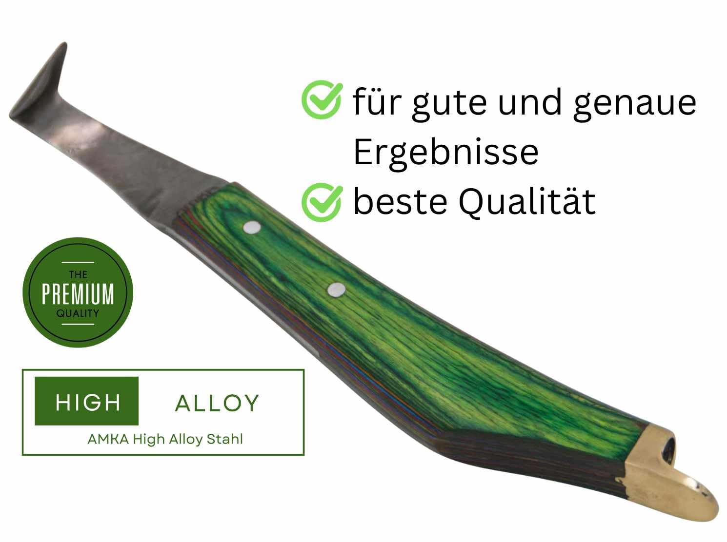AMKA Has Hufmesser High Alloy Steel Schichtholzgriff mit Messingende PRO