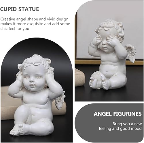 Miniatura 3 de 3 figuras de ángel de querubín, estatua de querubín, no se transparenta, no habla, adornos de decoración para el hogar, oficina, Navidad, boda,