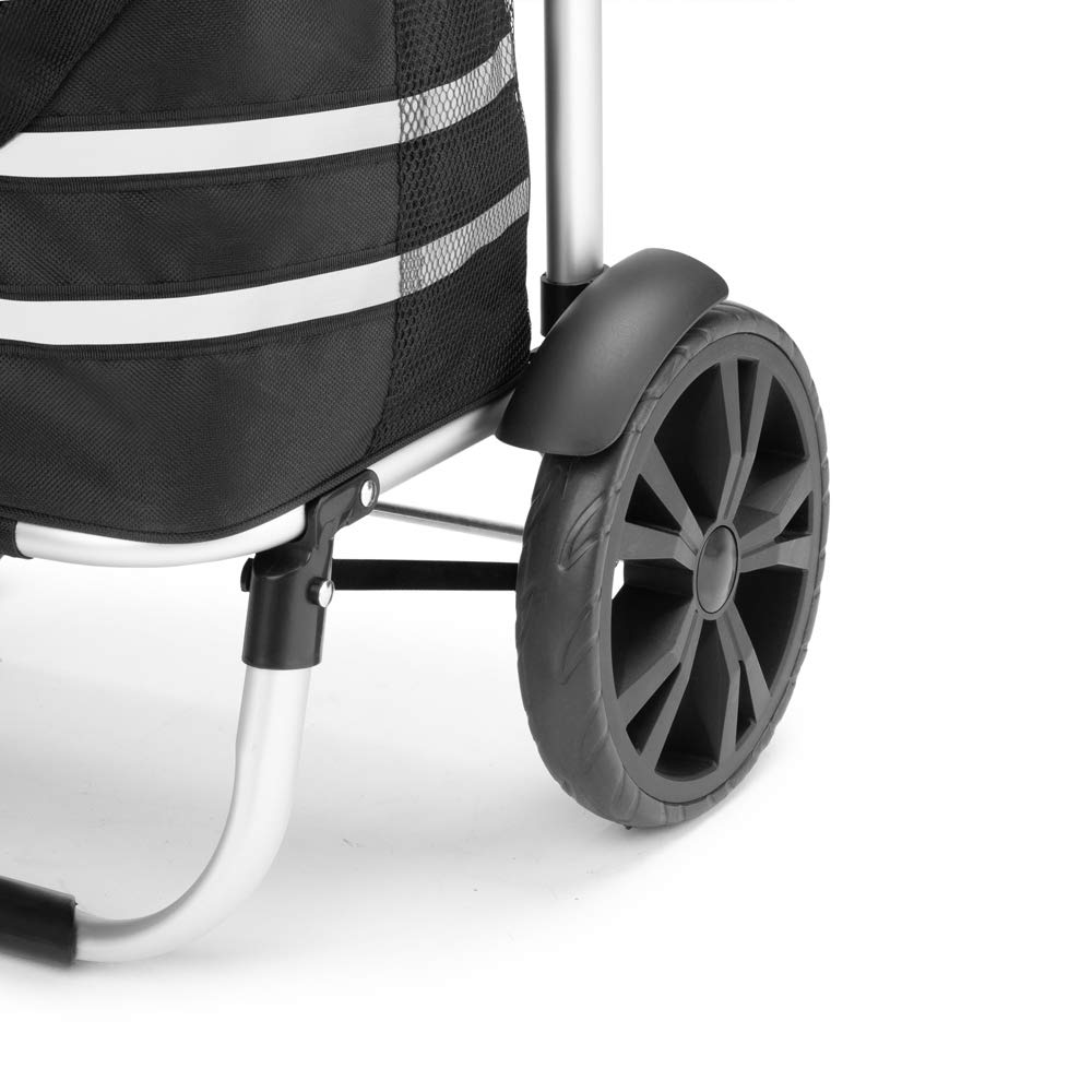 Monzana Carro de la Compra Negro 56L hasta 50 Kg con Ruedas Bolsa Extraíble Plegable Carrito de Supermercado
