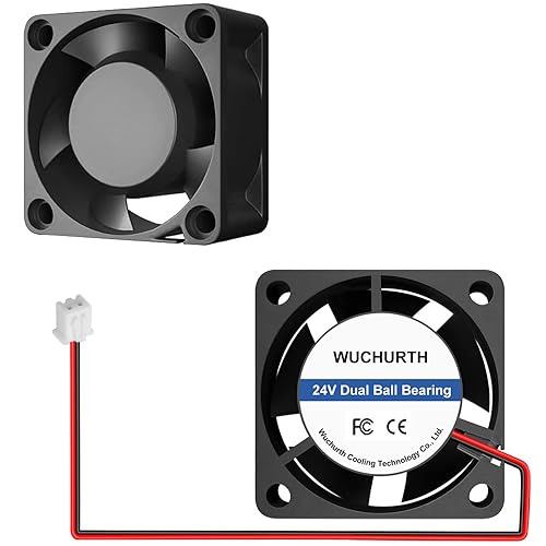 Paquete de 2 ventiladores 4020 de 24 V con rodamiento de bolas dual, ventilador de enfriamiento sin escobillas de flujo de aire fuerte de 1.575 in x