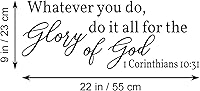 Vista 7 de Vancetyno Whatever You Do, Do It All for The Glory of God - 1 Corintios 10:31 - Vinilo decorativo para pared, frases cristianas, decoración del hogar