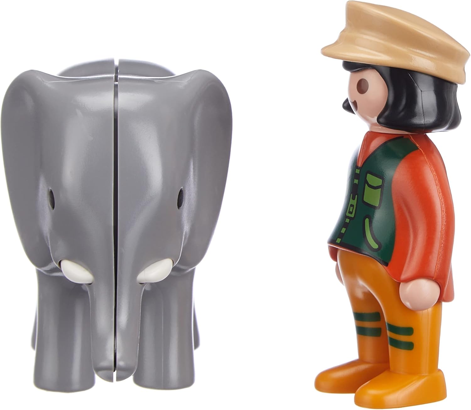 Playmobil 9381 1.2.3 Zookeeper with Elephant, Fun Imaginative Role-Play, PlaySets Suitable for Children Ages 4+
