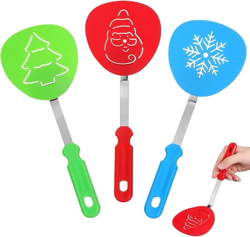 Juego de espátulas navideñas de 3 piezas, espátulas de galletas navideñas, rellenos de calcetines, herramientas de cocina de cocina, decoración de