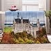Couverture Polaire imprimée Bâtiments du château Une Couverture en Peluche Douce adaptée aux Voyages de Vacances 180x200 cm
