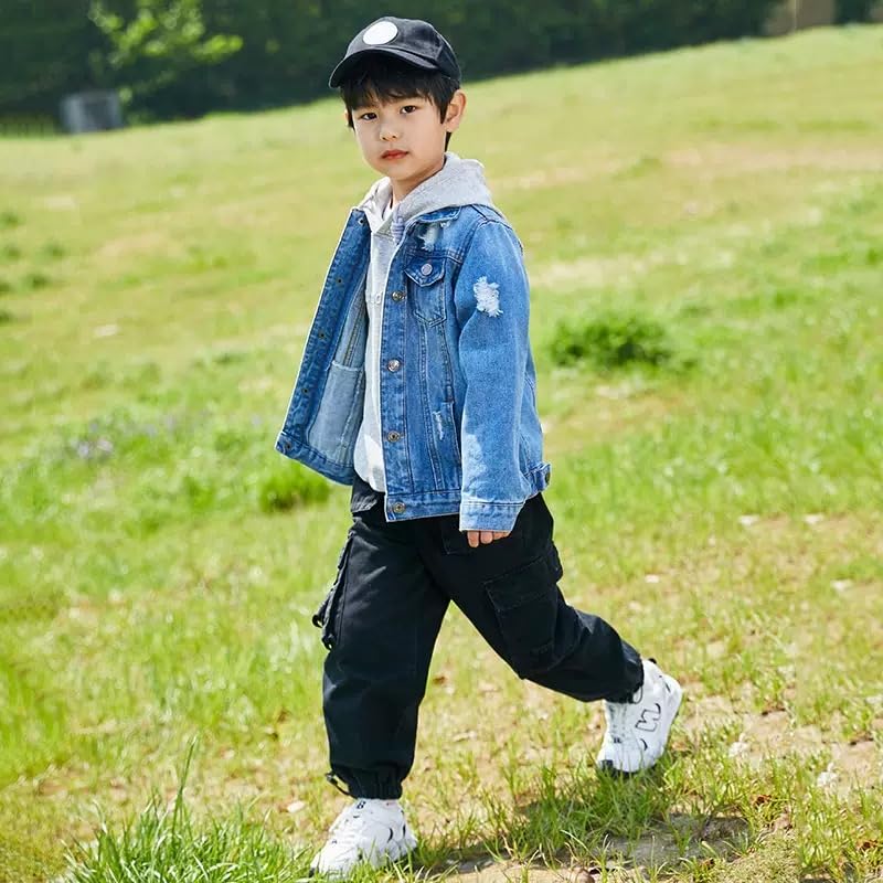 Kids Denim Jackets Trendy Jean Jacket Casual Jean Coat Tops4