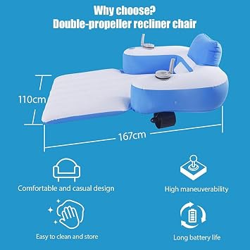 360 Rotating Rechargeable Motorized Pool Float Water Spray Lounger