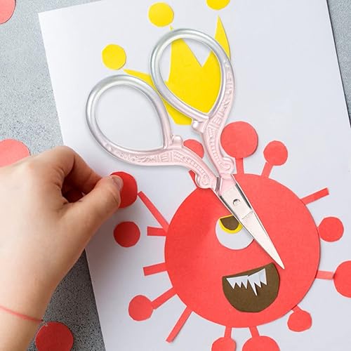 Miniatura 4 de COHEALI Juego de 2 tijeras para álbumes de recortes, suministros de bordado a mano, protector de cuero, caja de costura Tijeras de Costura para