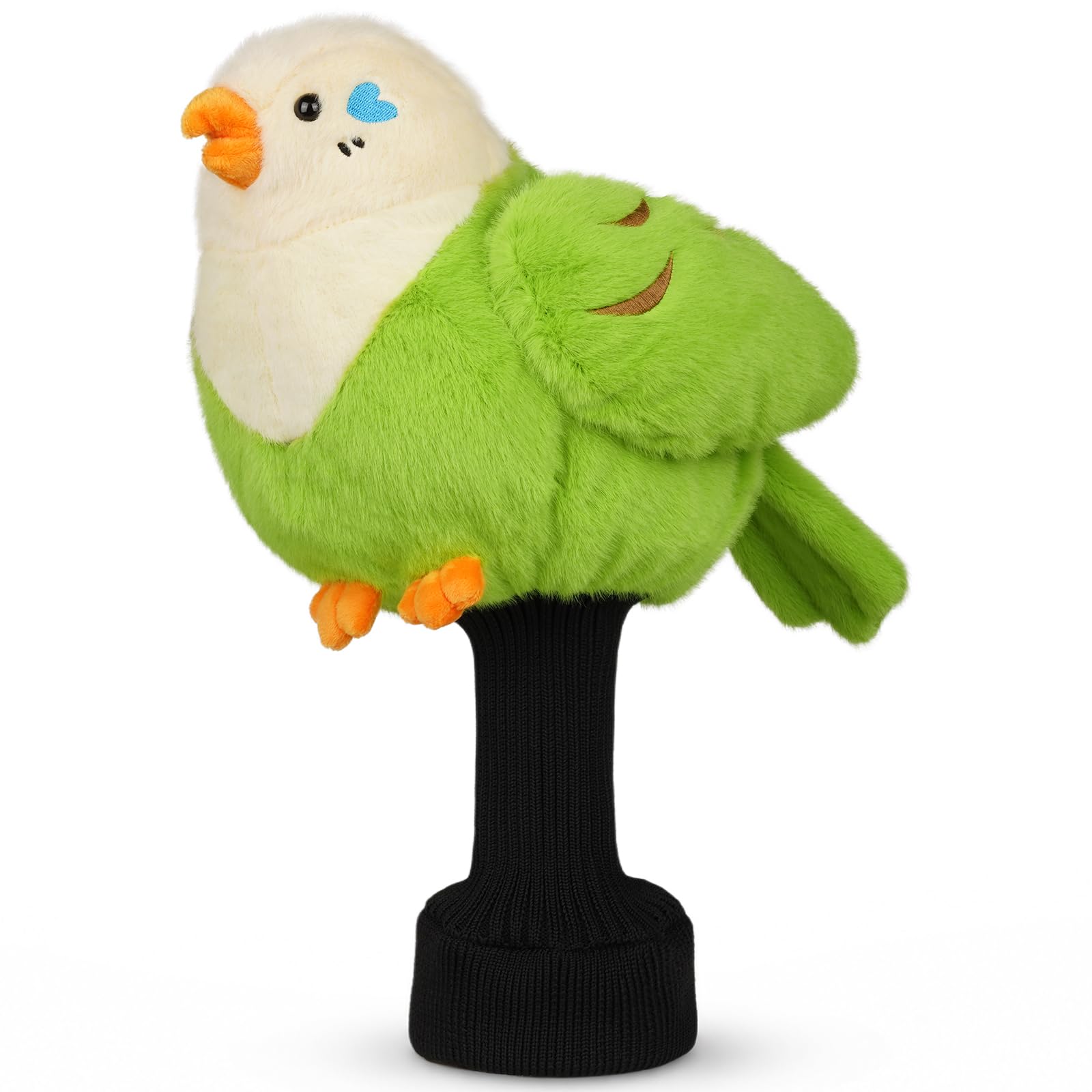 Golf Driver Club Head Cover for 460cc Soft Plush Parrot Protective Novelty Gift for Golfers Long Neck Knit