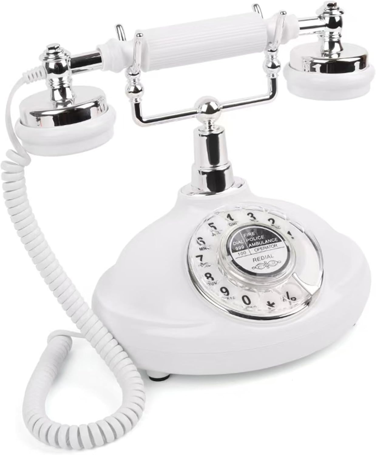 Audio Guest Book Wedding Phone Vintage Redial Button Rotary Phone with Adjustable Volume Old School Clear Calls Audio Guestbook for Wedding Birthday Party.