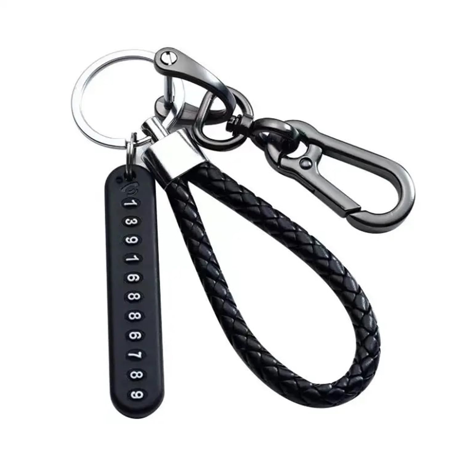 nyza Keychain Anti-Lost for Keys With Phone Number Tag Metal Keychain Double Pendant Keyring For Car, Bike, Office Home-picture-24