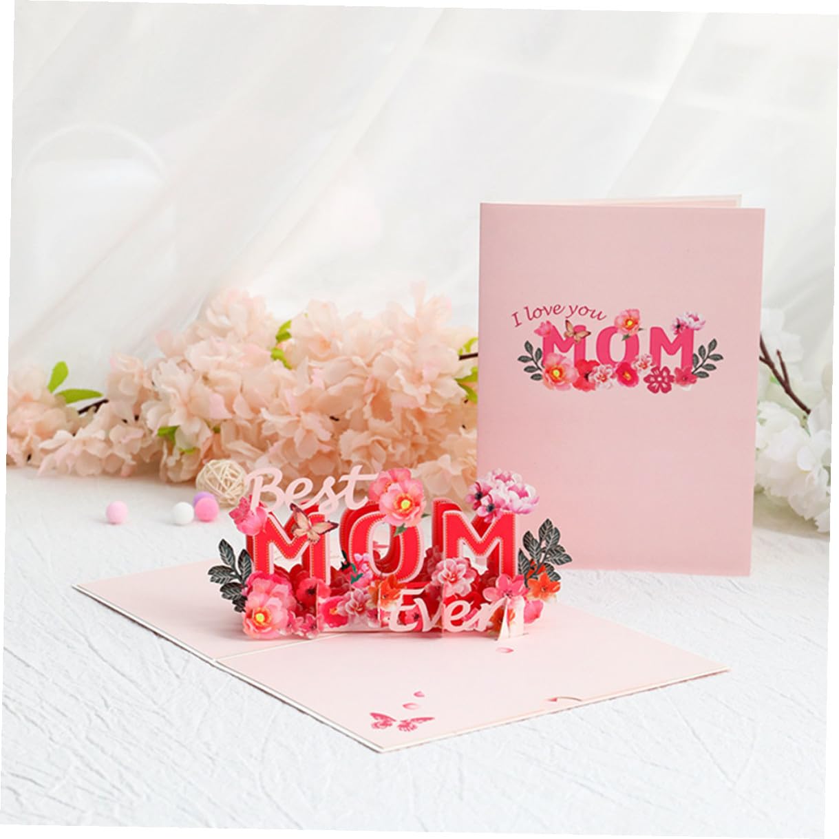 COHEALI 5 Stück Muttertags Grußkarte aus Papier 3D Pop Up Karte mit Blumenmotiv Personalisierbare Segenskarte für Mama Klappkarte mit Kreativem Design