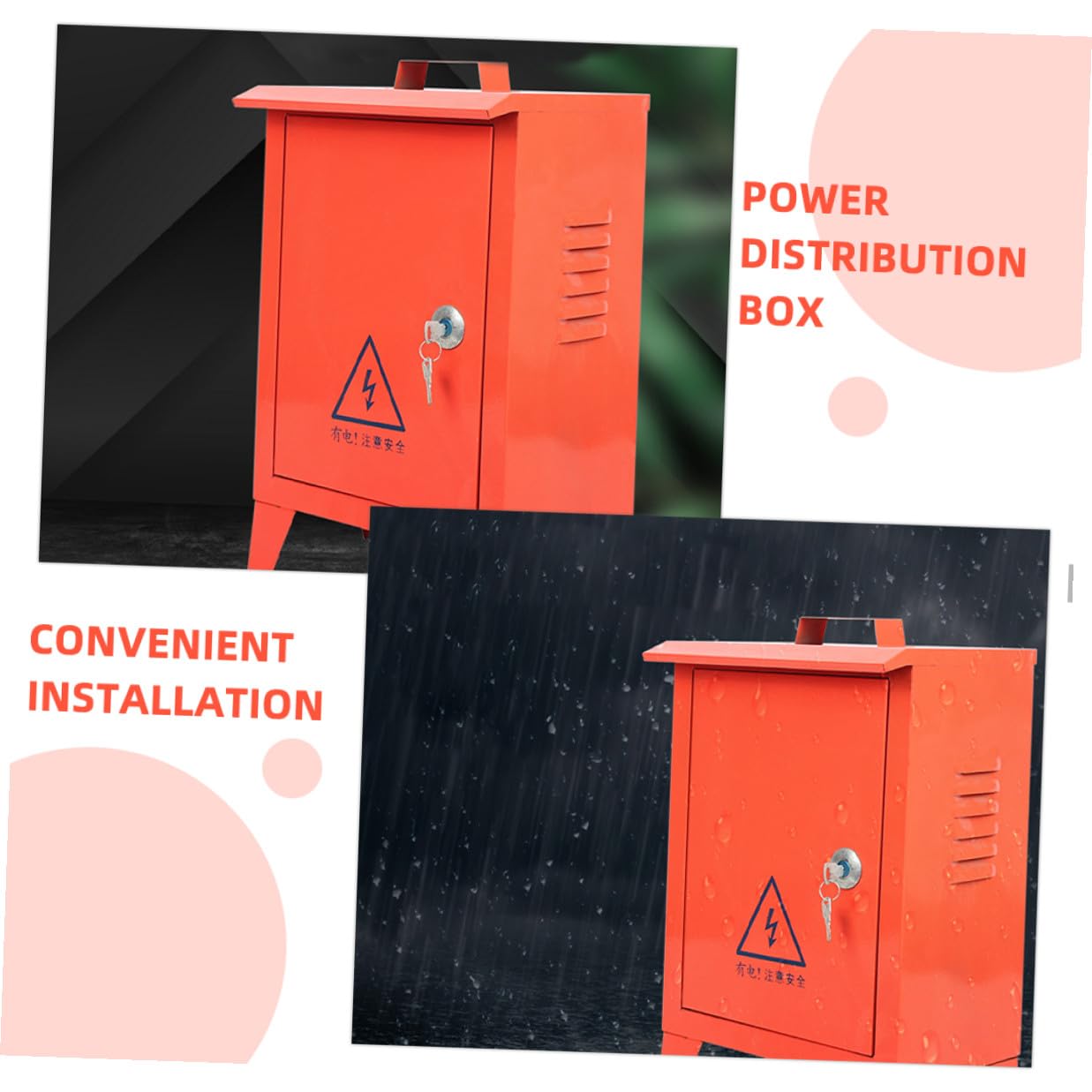 Outdoor Weatherproof Electrical Junction Box with Breaker Box Cover for Outdoor Cable Management Portable 250x300x180mm Enclosure for Construction Sites
