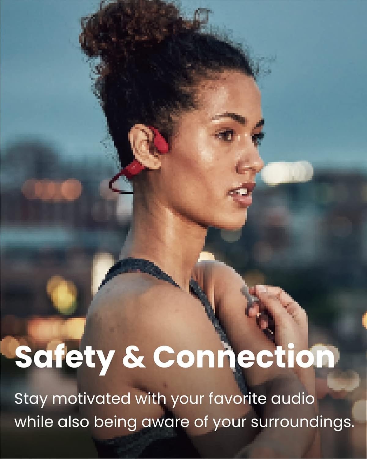 SHOKZ OpenRun Bluetooth Bone Conduction Running Headphones - SS23 - One - Red