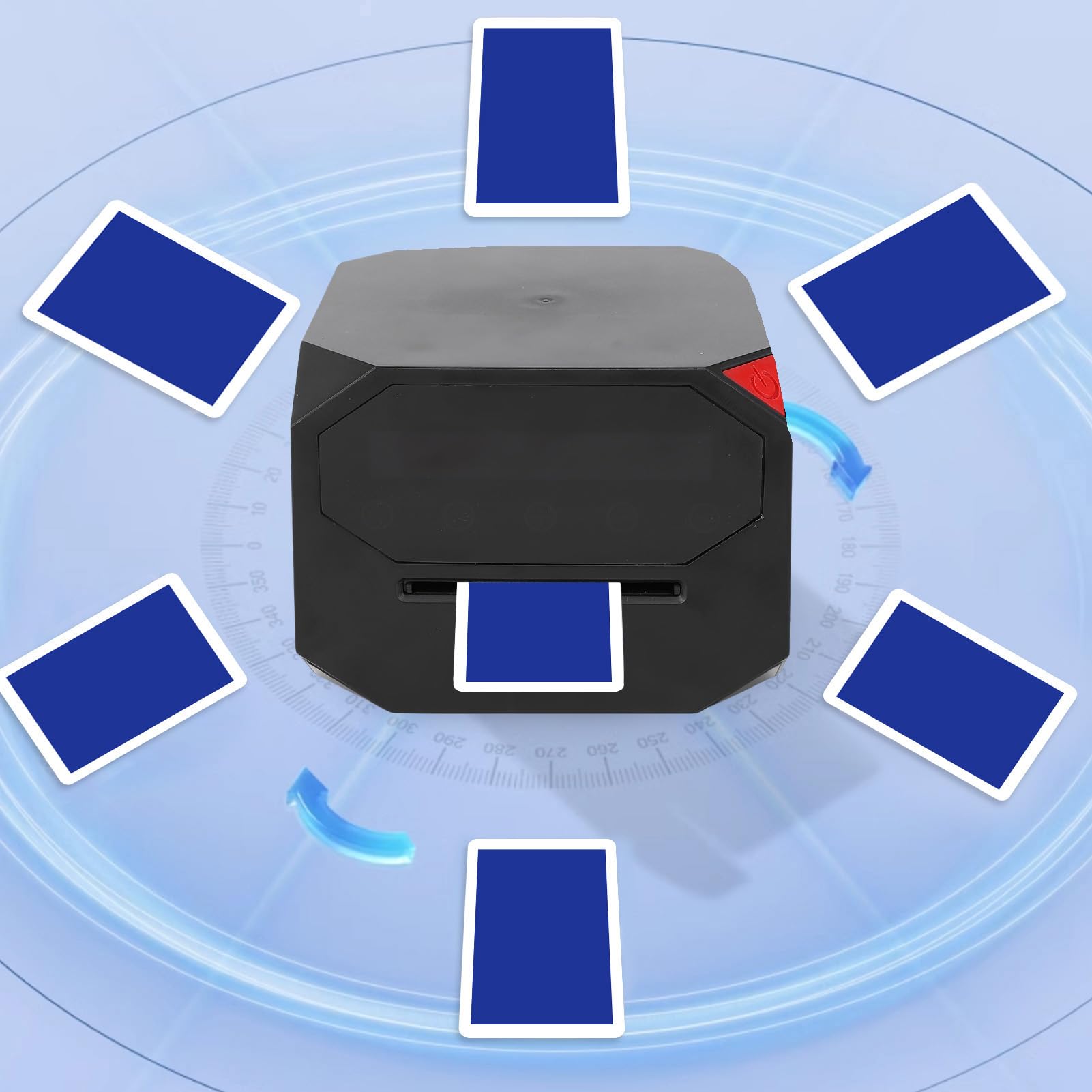 Zunate Automatic Card Shuffler and Dealer 2 in 1, Automatic Card Dealer Machine, 360 Rotating 2 Decks Card Shuffler, for Board Games and Poker Games (Black)