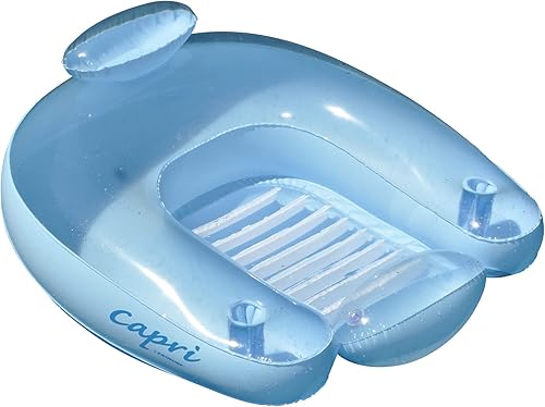 Miniatura 1 de Flotador de silla de piscina azul claro transparente Capri inflable de 36.5"