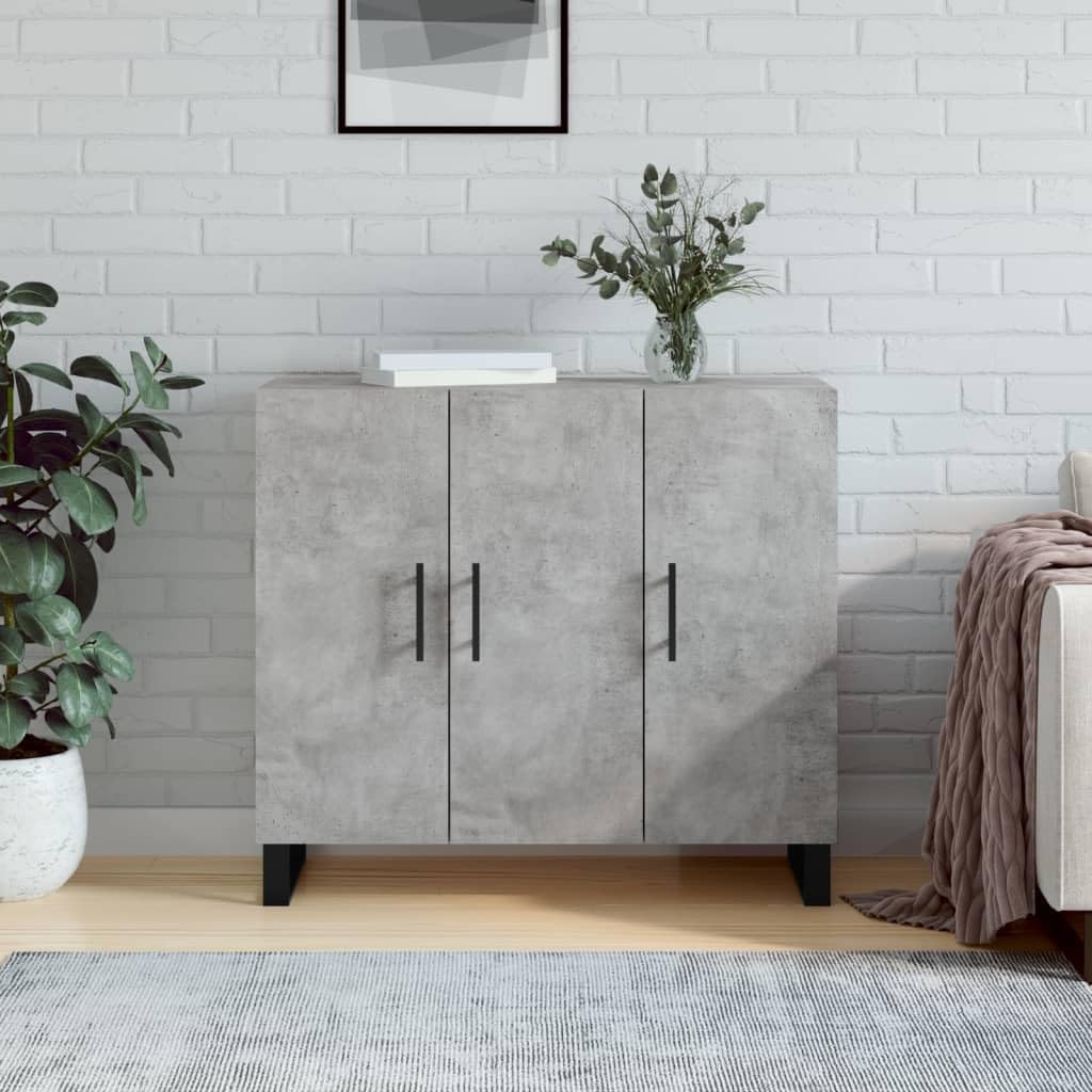 vidaXL Szafka, szarość betonu, 90x34x80 cm, materiał drewnopochodny
