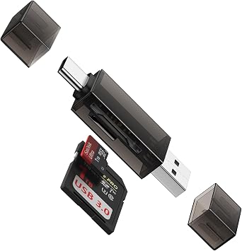 SD Card Reader Dual Slots, High Speed USB C to Micro SD Card Adapter