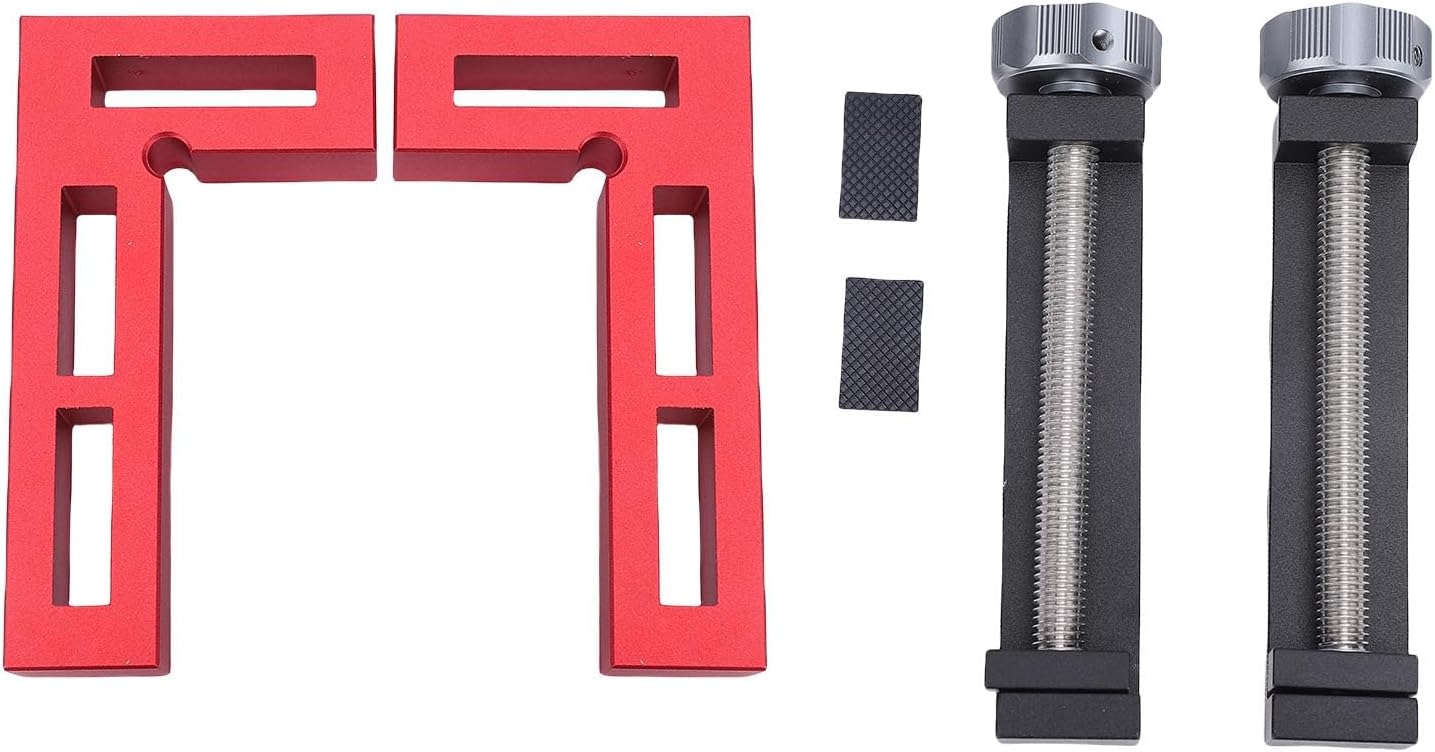 Woodworking 90 Degree Corner Clamp Set, L Shaped Aluminum Angle Clamp Tools with Stainless Steel Construction for Carpenter Woodworking Projects