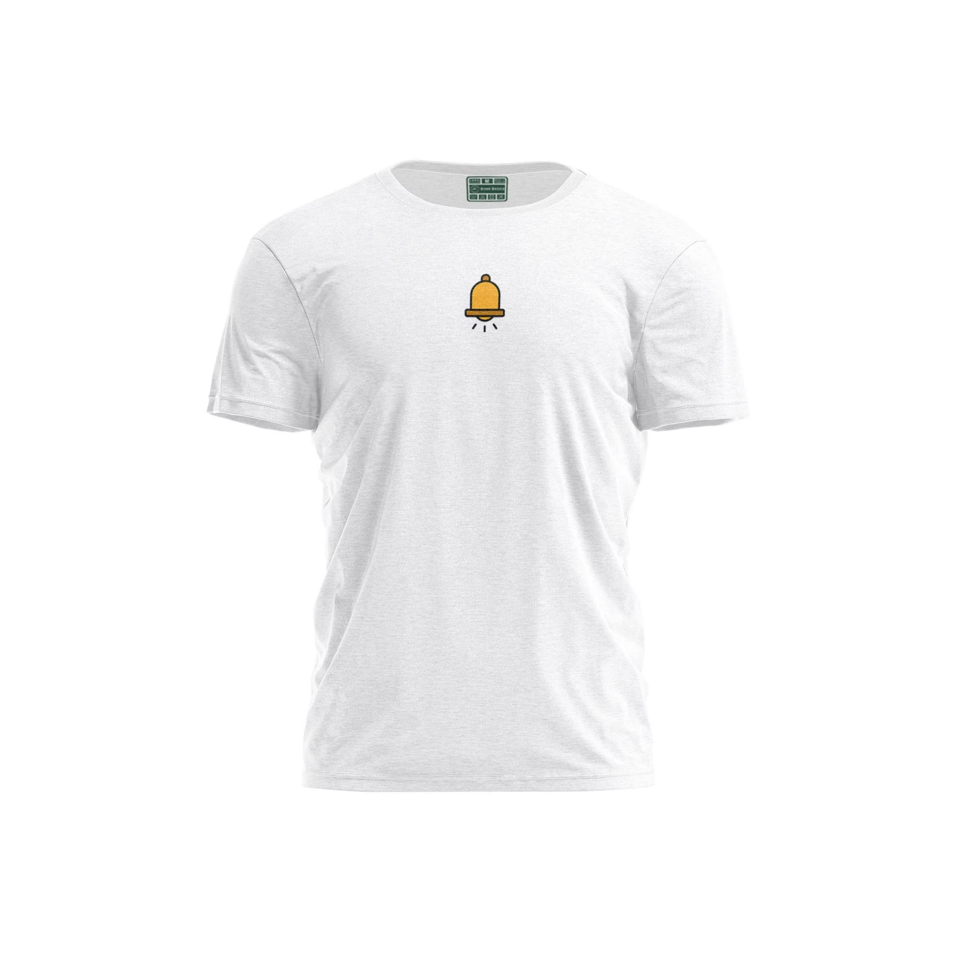 Bona Basics, Digitally Printed, Men's Basic T-Shirt,%100 Cotton, White, Casual, Men's Tops, Size: S
