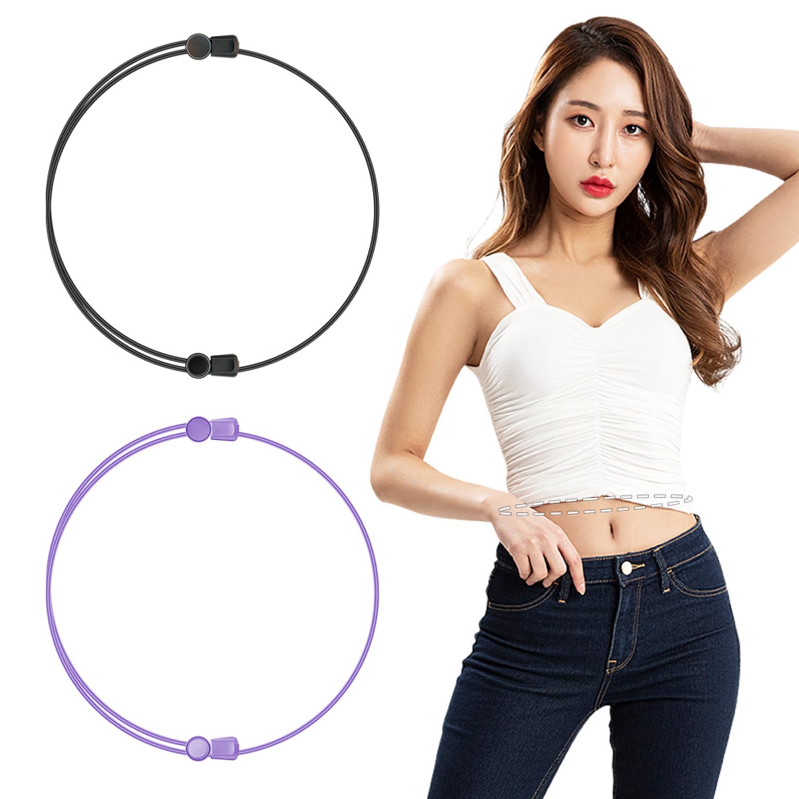 Diffaxy 2 stuks verstelbare crop tuck band voor overhemden, elastische crop-top riem, voor elke look, geschikt voor meeste vrouwen