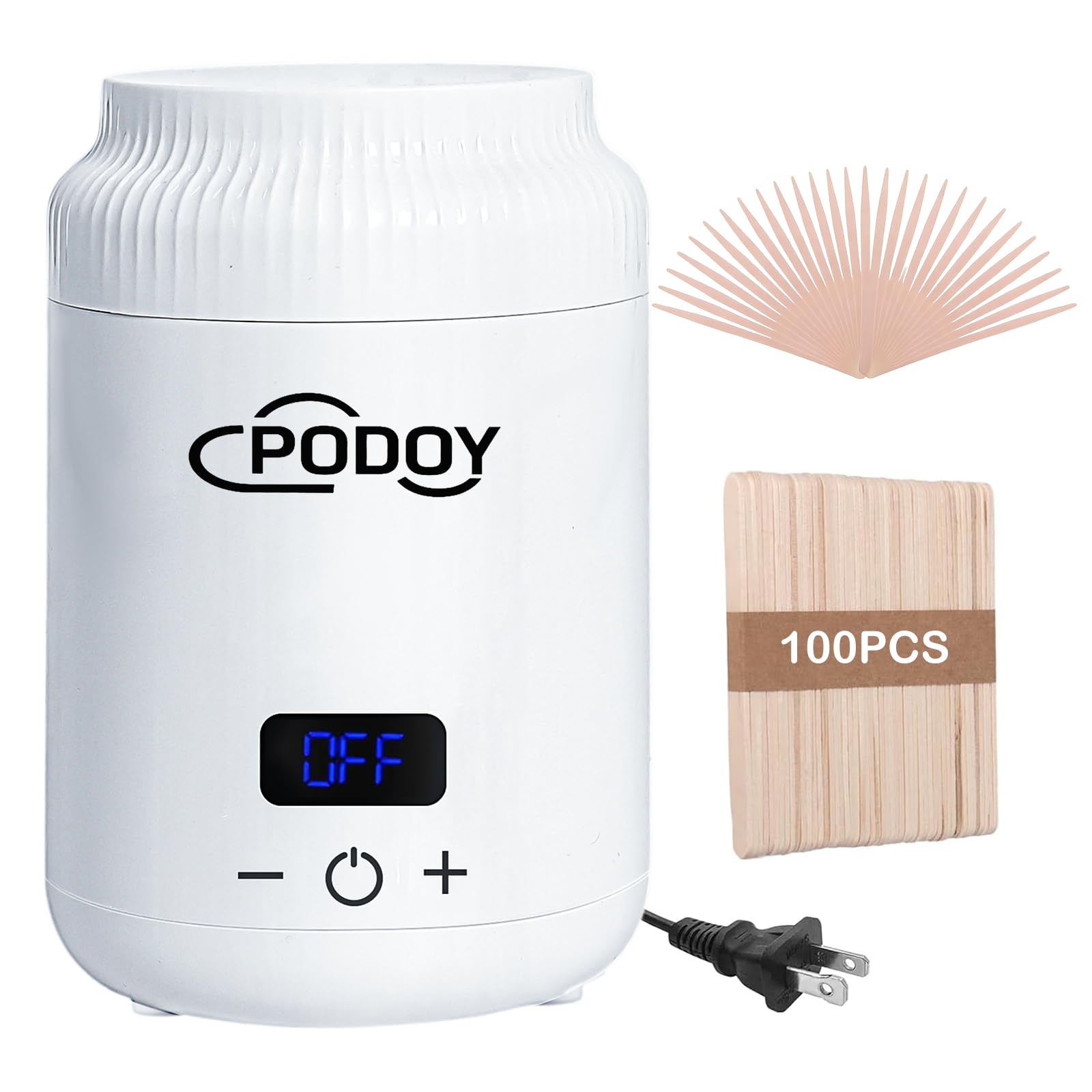 Mini Wax Warmer - Switchable Display, Portable for Hair Removal with 100 Wax Sticks, Non-Stick Waxing Kit for Women's Face and Body, Professional Melter Machine