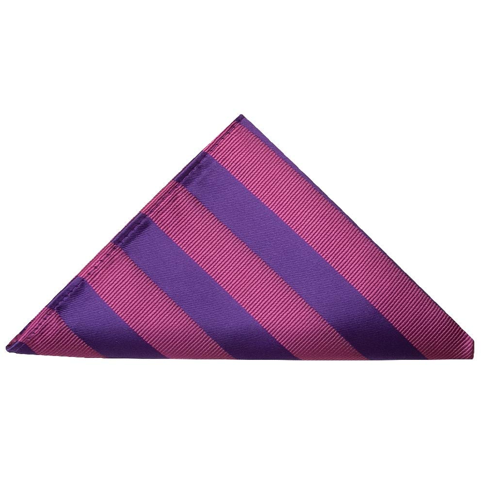 TIES R US Purple and Pink Striped Pocket Square