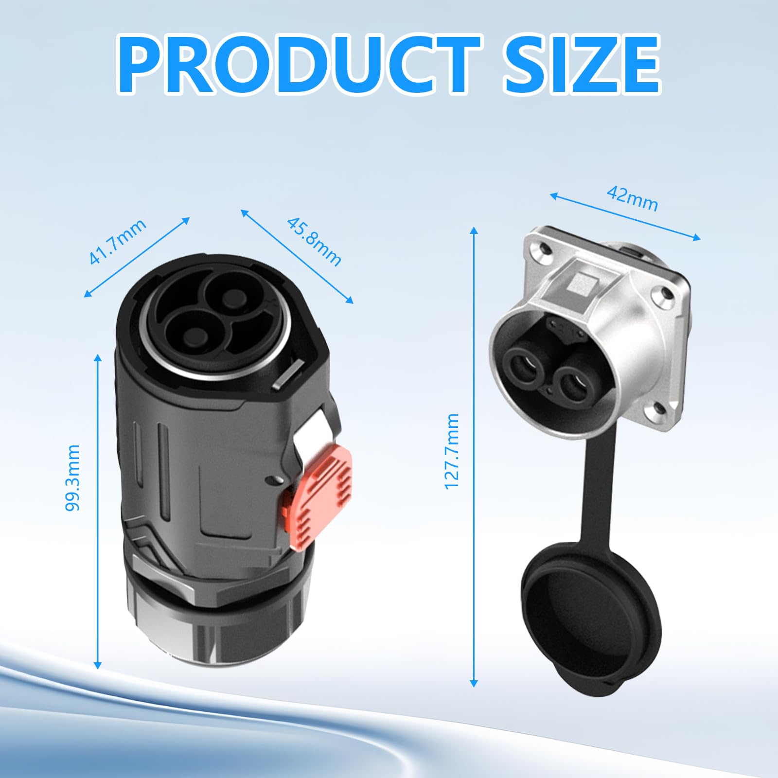 Steckerbuchsen für Boots-Trollingmotoren, 2-Poliger 120A Steckerbuchsensatz Wasserdichter IP67 Metallischer Energiespeicheranschluss Kompatibel mit Kabeln mit Durchmessern von 8,5–11,5 mm