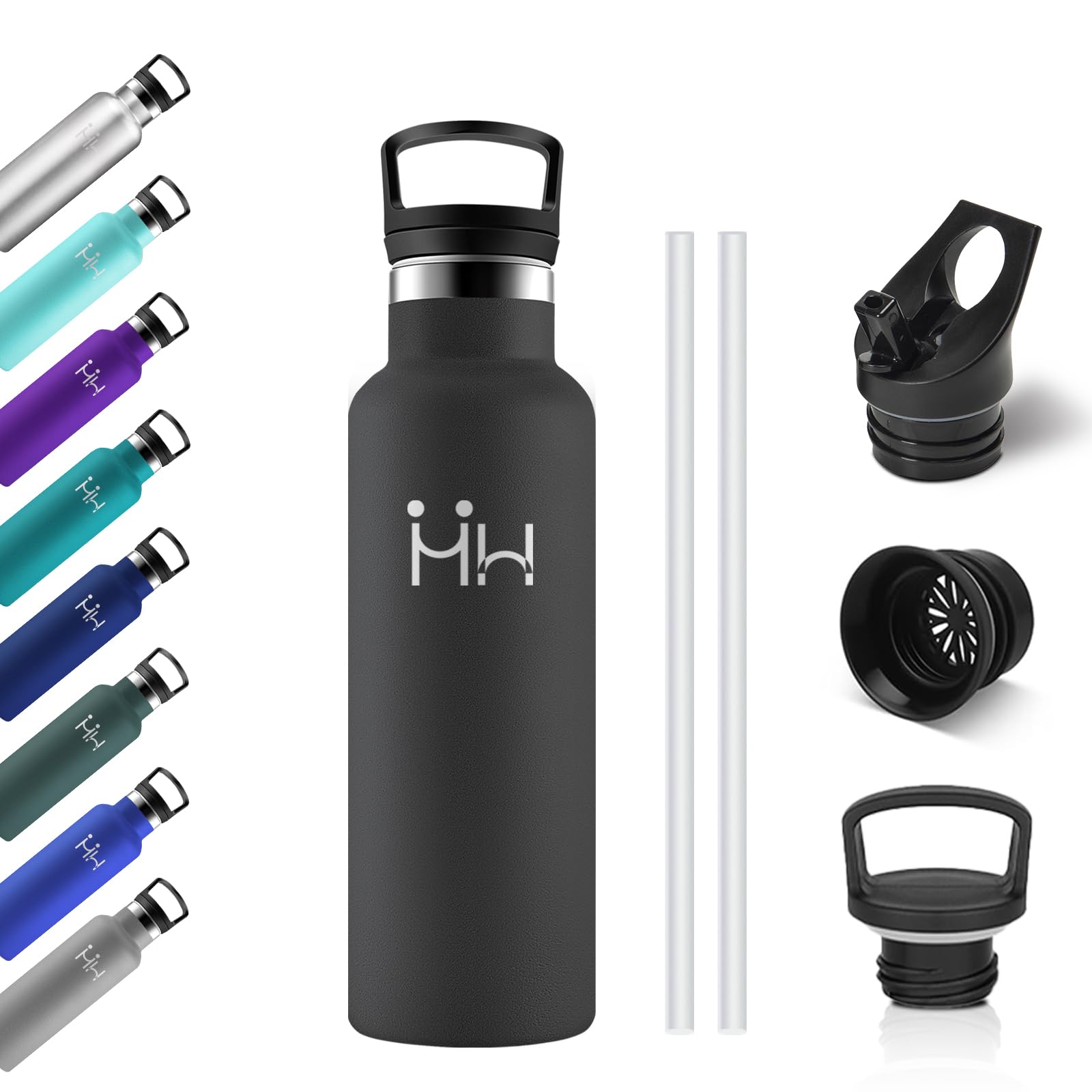 500ml Kids Thermal Bottle with Straw Leak-Proof Reusable Double Wall Insulation Easy Clean Water Bottle for Kids Sports Gym Travel