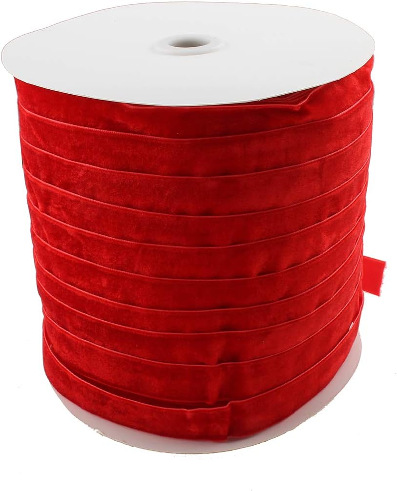 Perlin C184 x2 10 Metres Velvet Ribbon 20 mm Red, Silver, 10 Meter x 20 mm