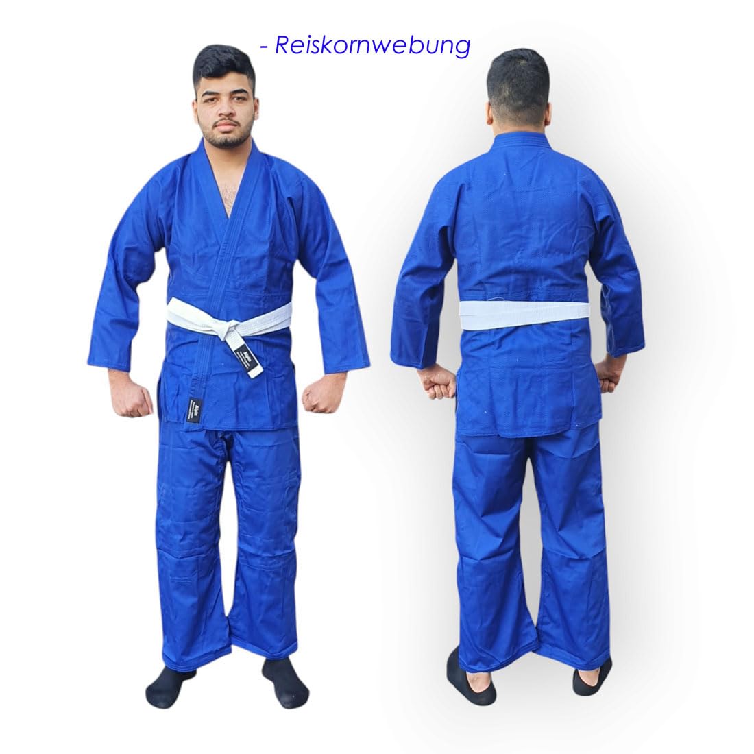 Judoanzug Blau Ju Jutsu Teakwondo mit Reiskornwebung mit Gürtel -Blau23