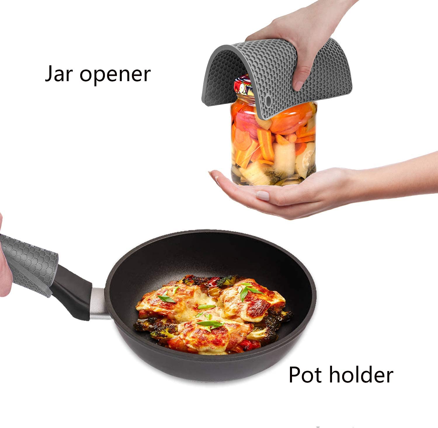 Set di 5 sottopentola in silicone, resistenti al calore, multiuso