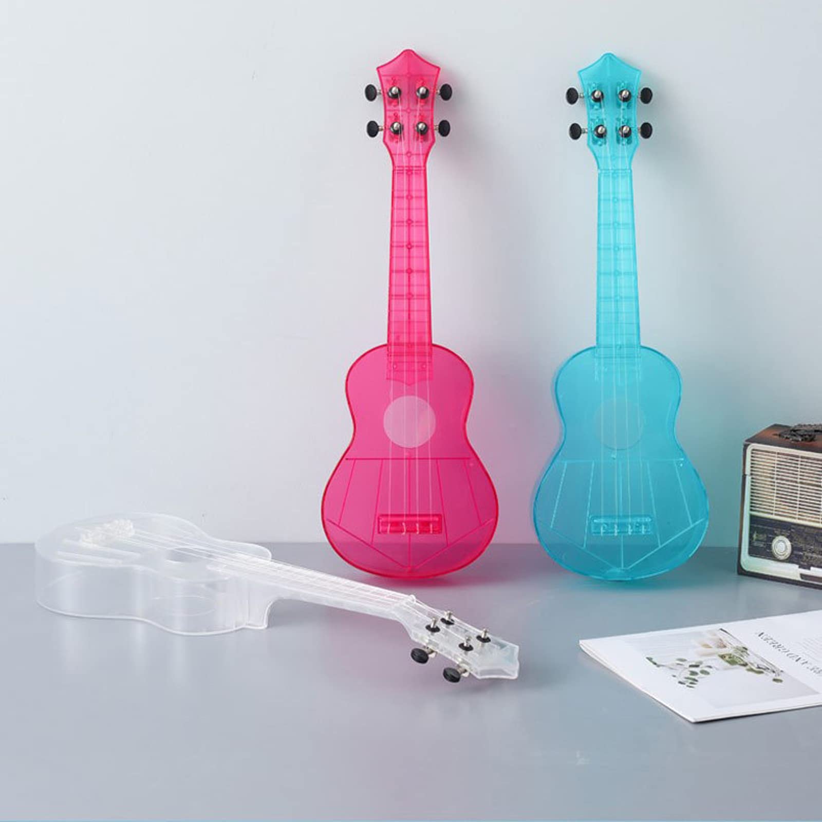 Ukulele 21-calowe, przezroczyste 4-strunowe instrumenty muzyczne, ukulele, mała gitara dla dorosłych, dzieci i początkujących